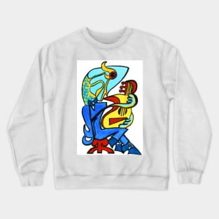 Musical Tuxedo Fish on a Stool Crewneck Sweatshirt